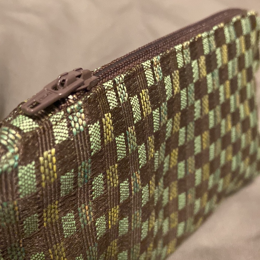 Hand made up-cycled small zipper bag, makeup